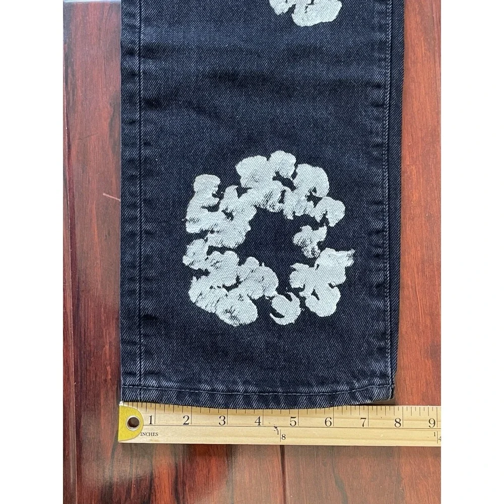 Levi's x DENIM TEARS 501 Black Cotton Wreath Denim Jeans 34W x 34L Preowned